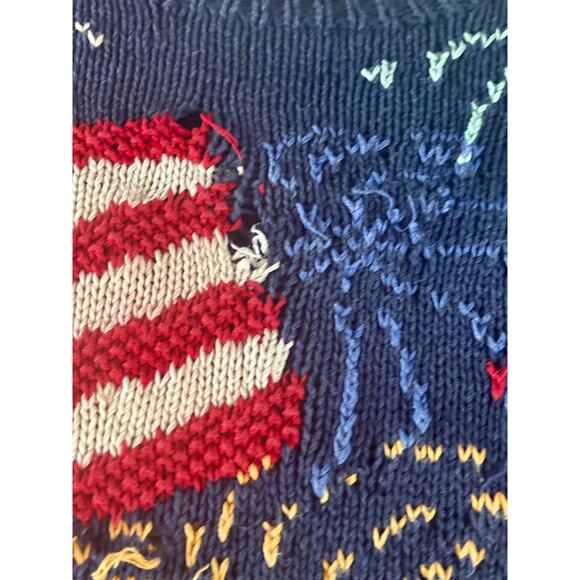 Signatures Northern Isles Hand Knit USA 4th Americana Sweater AS IS Wounded Bird - Picture 2 of 16